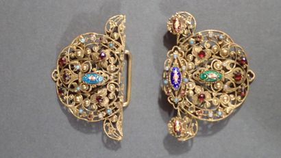 Boucle de ceinture en deux éléments en métal...