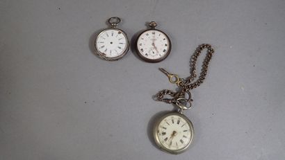 Ensemble de 3 montres de gousset, l'une en...