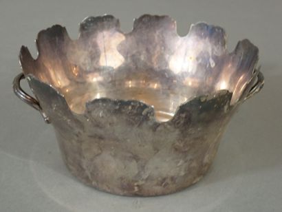 Rafraichissoir à verres en métal argenté,...