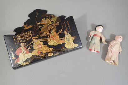 Lot de 2 poupées miniatures japonaises en...
