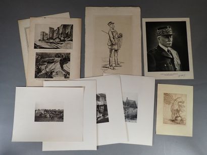 [MILITARIA] Lot d' estampes comprenant :
-...