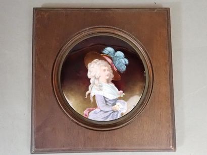 Ecole du XIXe siècle, Portrait d'une élégante...