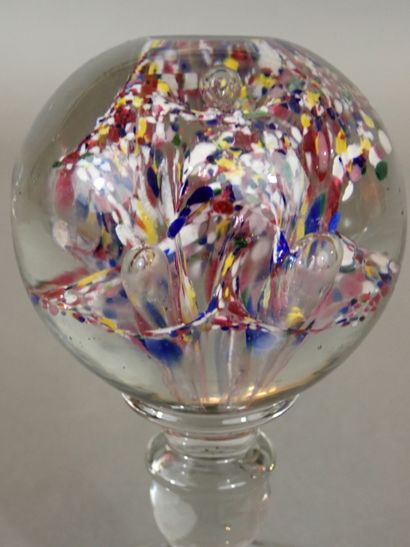 Boule porte perruque en cristal et sulfure....