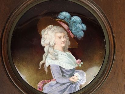 Ecole du XIXe siècle, Portrait d'une élégante...