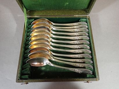 CHRISTOFLE, Lot de 12 cuillères à café en...