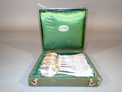 CHRISTOFLE, Lot de 12 cuillères à café en...