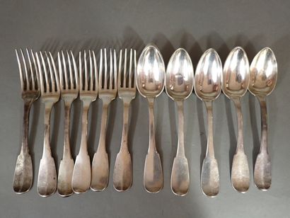 Lot de 6 fourchettes et 5 cuillères de table...