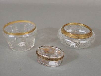 BACCARAT dans le goût de, Lot de deux coupes...