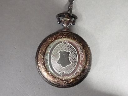 ***Montre de gousset en métal argenté, le...
