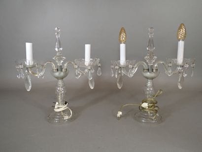 Dans le goût de MURANO ou BACCARAT. Paire...