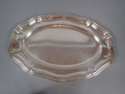 ORBRILLE. Important plat de service en métal...
