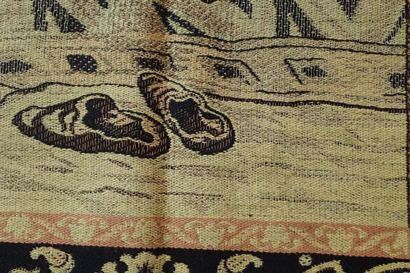 Dessus de table oriental à décor d'une scène...