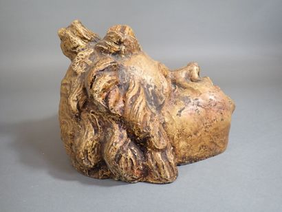 Reproduction en plâtre patiné d'une tête...