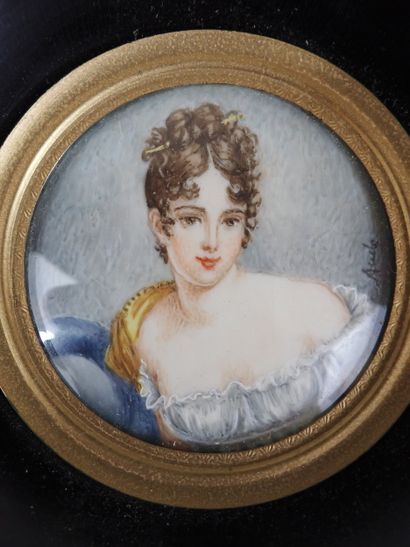 ECOLE FRANCAISE, Lot de deux miniatures,...