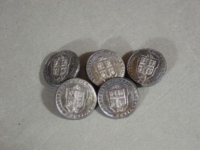Ensemble de 5 petits boutons de la Garde...