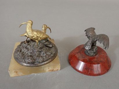 CAILAR BAYARD, Groupe de bécassines en bronze...