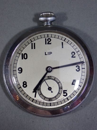 LIP Montre à gousset en métal chromé, mécanisme...