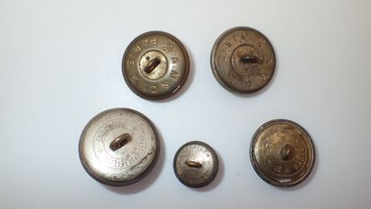Cinq boutons de Suisse d'Eglise, XIX - XXème...