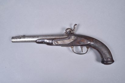 Pistolet à silex, XVIIIe siècle.
Platine...