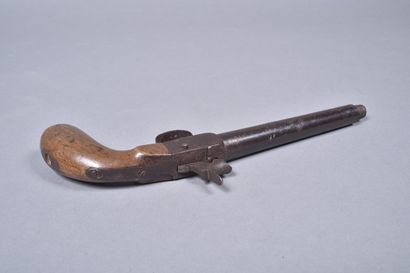 Long pistolet à coffre.
Système à percussion.
Long...