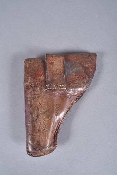 Etui pour pistolet 7,65 en cuir brun souple,...