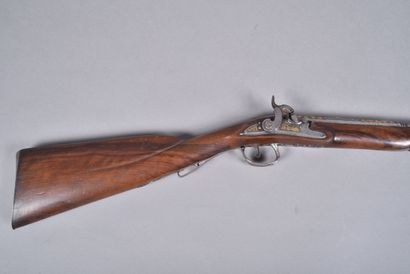 Fusil tromblon à bec de canard, XVIIIe siècle.
Platine...