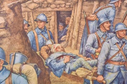 « Verdun – dans la tranchée » chromolithographie...