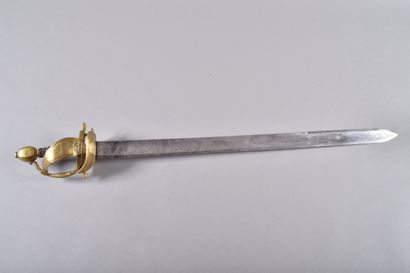 Fort sabre d’officier, XVIIe siècle. Monture...