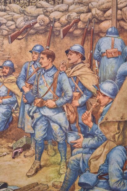 « Verdun – dans la tranchée » chromolithographie...