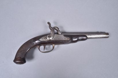 Pistolet à silex, XVIIIe siècle.
Platine...