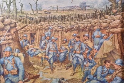 « Verdun – dans la tranchée » chromolithographie...