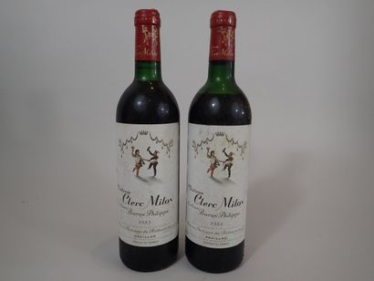 2 Bouteilles Château Clerc Milon 1985 Pauillac,...