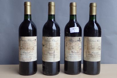 4 bouteilles Château Clinet 1990 Pomerol,...