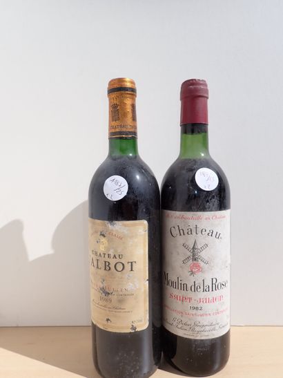 2 bouteilles dont 1 bouteille Château Talbot...