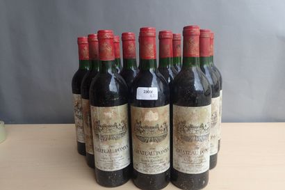 12 bouteilles Château Pomys 1986 Saint Estèphe,...