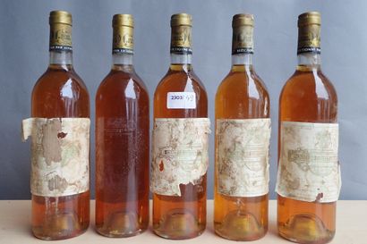 5 bouteilles Château Coutet 1989 Sauternes,...