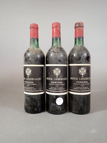 3 bouteilles Château Lafleur-Gazin 1982 Pomerol,...