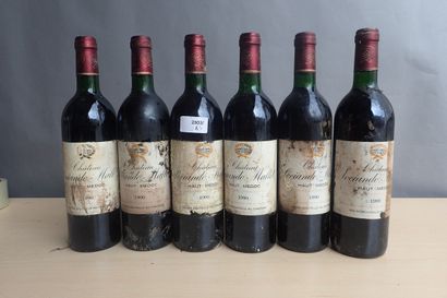 6 bouteilles Château Sociando Mallet 1990...