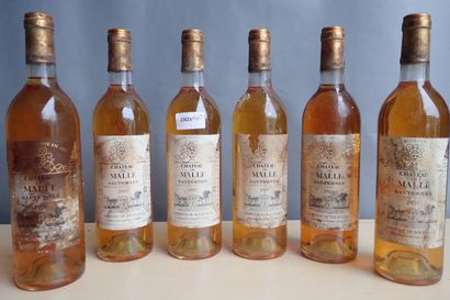 6 bouteilles Château de Malle 1986 Sauternes,...