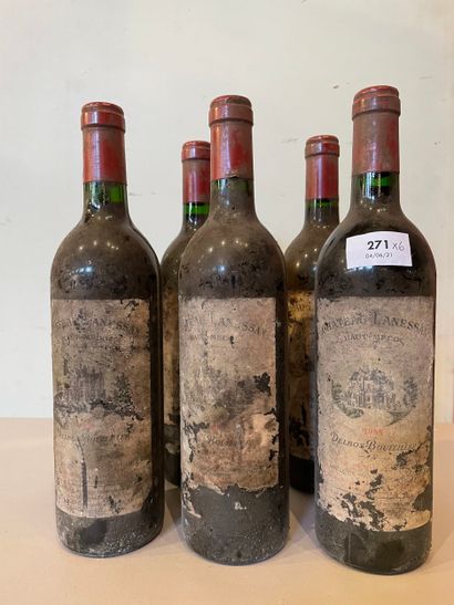 6 bouteilles Château Lanessan 1988 Haut Médoc,...