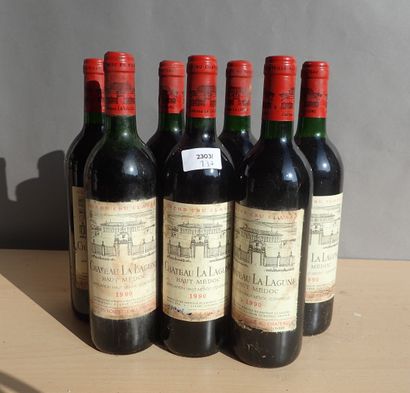 7 bouteilles Château La Lagune 1990 Haut...