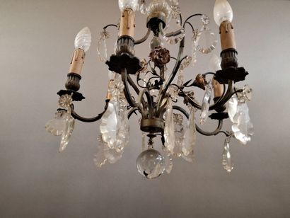 Lustre en métal à six bras de lumiere, la...