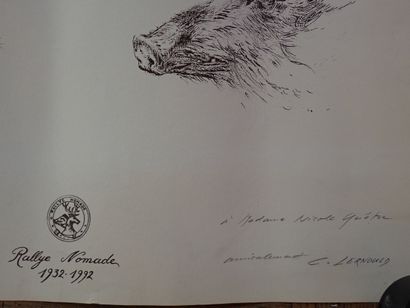 [CHASSE A COURRE] Lot de 2 gravures en noir...