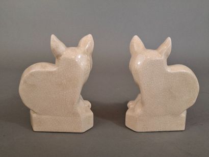 EMAUX DE LA LOUVIERE, Paire de fennecs en...