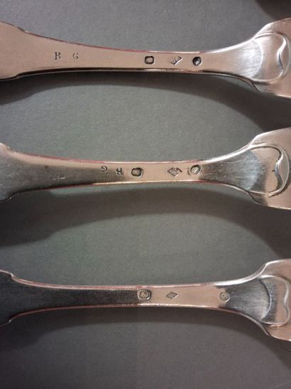 Ensemble de trois couverts de table en argent,...