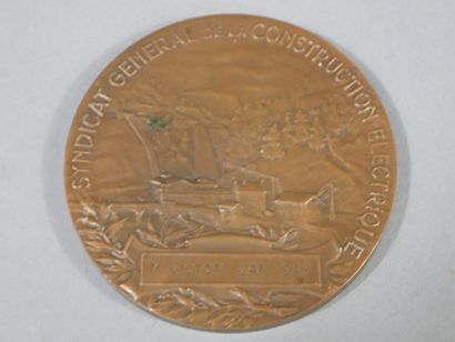 ***Médaille de table en bronze Syndicat général...