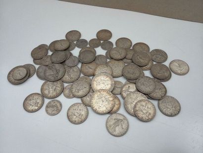 FRANCE - Ensemble de 58 pièces de francs...