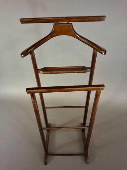 Valet de chambre en bois avec porte-manteau,...