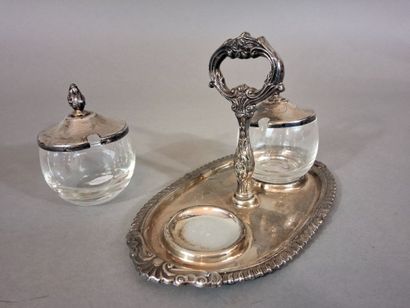 Lot de pièces de service de table en métal...