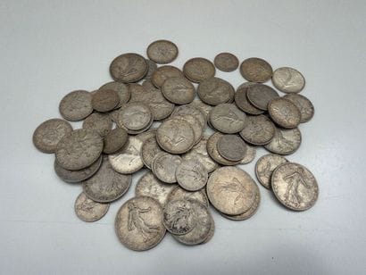 FRANCE - Ensemble de 58 pièces de francs...